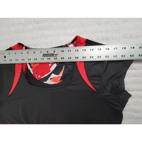 Bollé Womens Red & Black Abstract Print Activewear High Performance Shirt Top XL - Picture 6 of 8